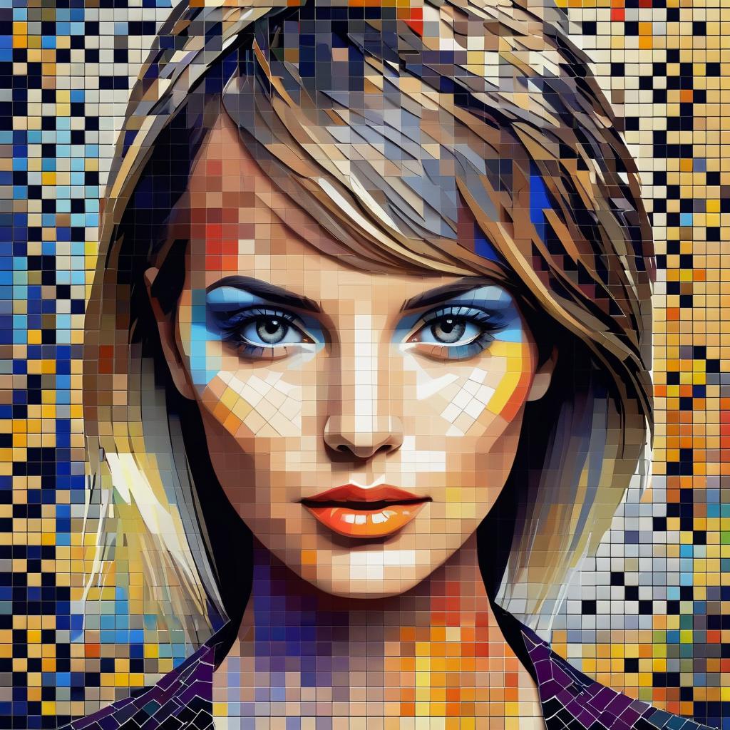 Artistic Mosaic Portrait of Fashion Designer