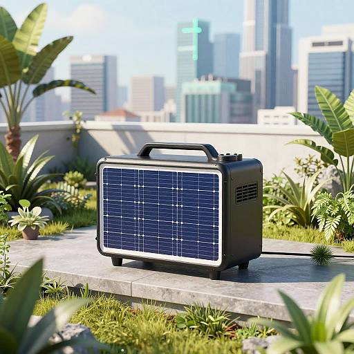 Solar Generator on Rooftop Garden