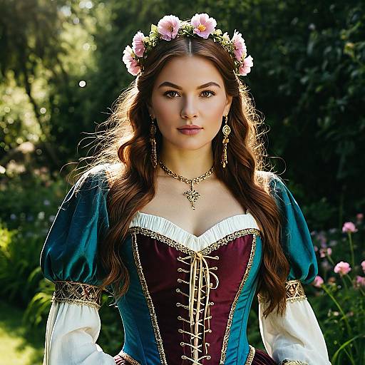 Medieval Fantasy Woman in Corset Dress