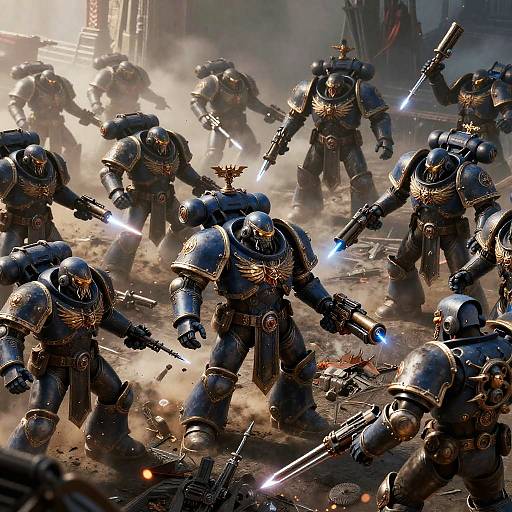 Grimdark Warhammer 40k Battlefield Art