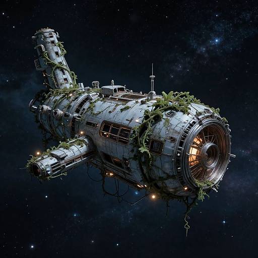 Abandoned Alien-Overgrown Space Station