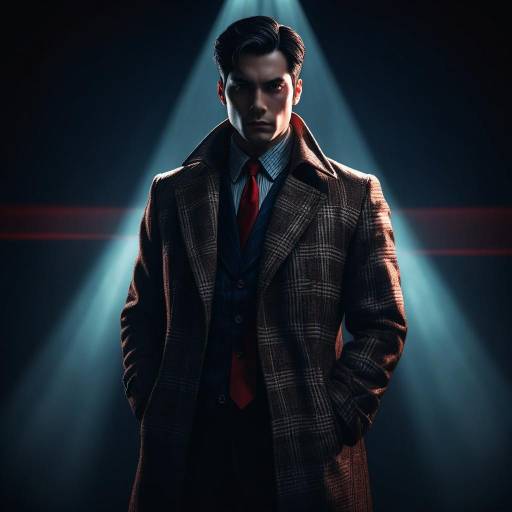 Anime Noir Man in Checkered Coat