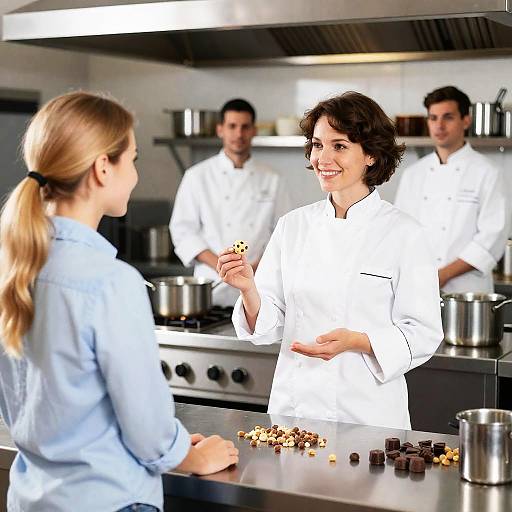 Joyful Culinary Interaction in Bright Kitchen