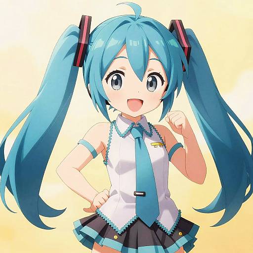 Anime Baby Blue-Haired Woman Portrait