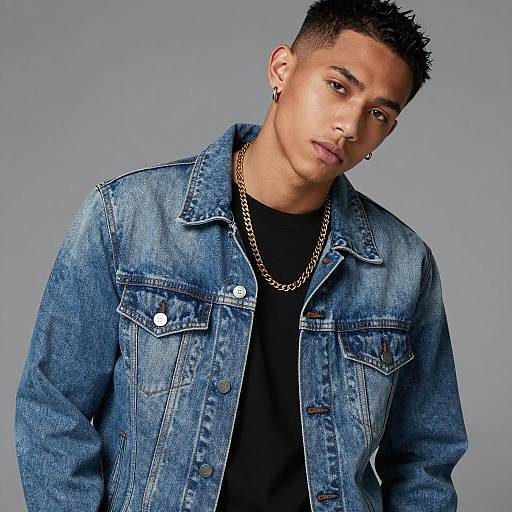 Confident Urban Style in Denim Jacket