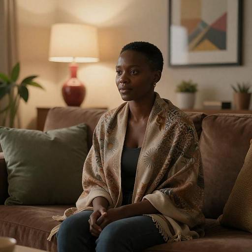 Cozy Living Room Portrait of Elegance