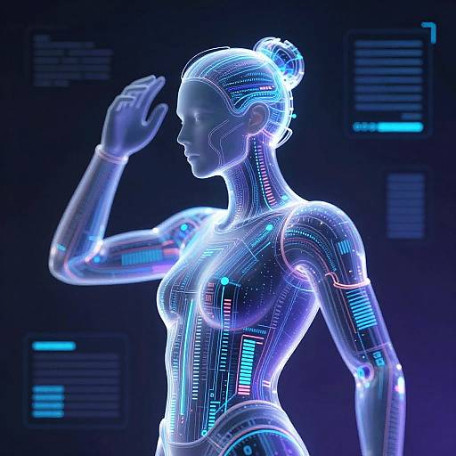 Futuristic AI Profile with Holographics