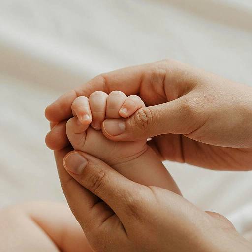 Adult Hand Holding Baby's Tiny Hand