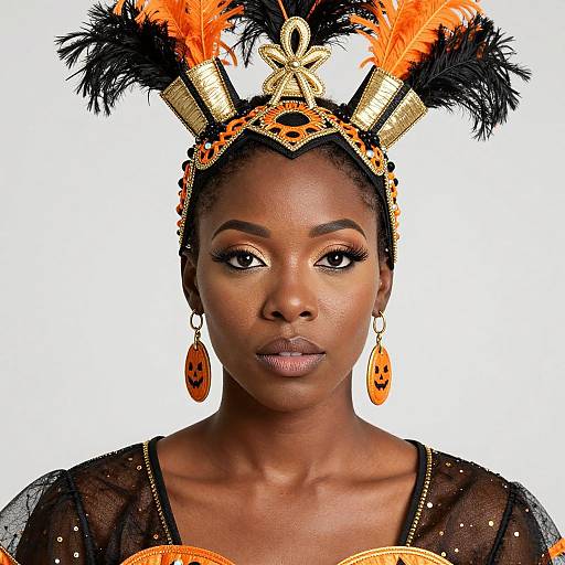 Close-Up African American Halloween Costume