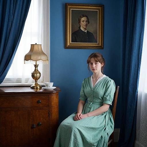 Serene Vintage Interior with Woman