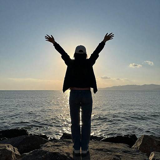 Radiant Silhouette by the Sea