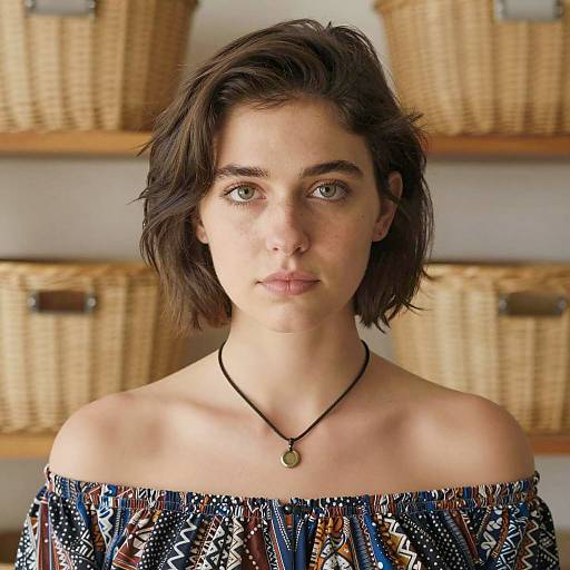 Portrait of a Young Woman in Patterns