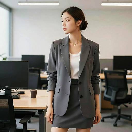 Professional Woman in Modern Office Attire