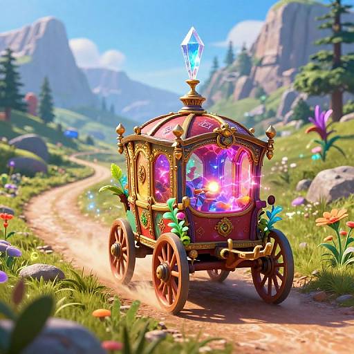 Wizard Wagon on Magical Mountain Path