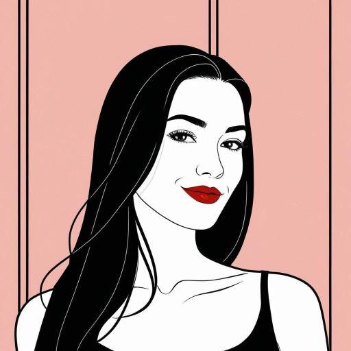 Minimalist Portrait of Woman with Red Lips