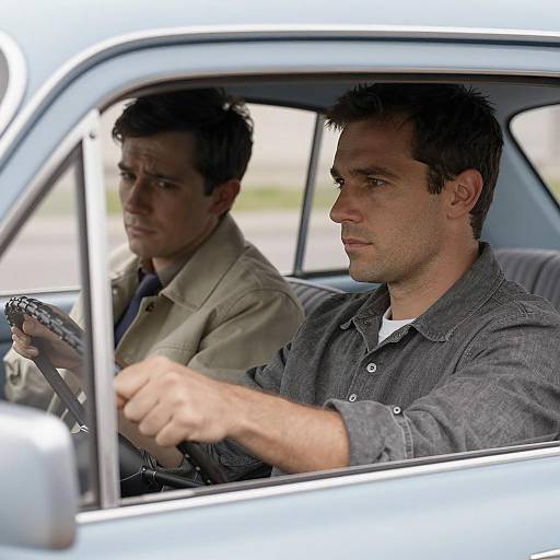 Vintage Car Ride with Two Men