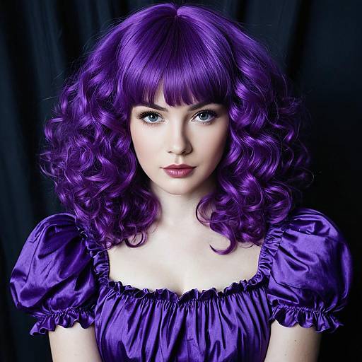 Vibrant Purple Wig Halloween Costume Idea