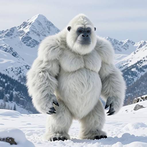 Majestic Yeti in Snowy Mountains