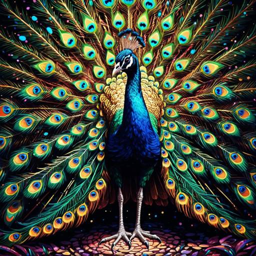 Surreal Peacock in Psychedelic Dreamscape