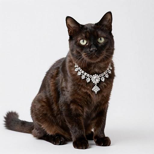Ragamuffin Cat with Diamond Necklace