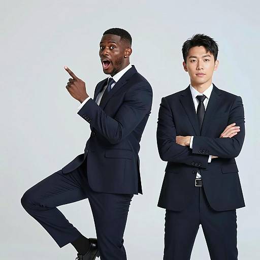 Dynamic Duo in Dark Suits