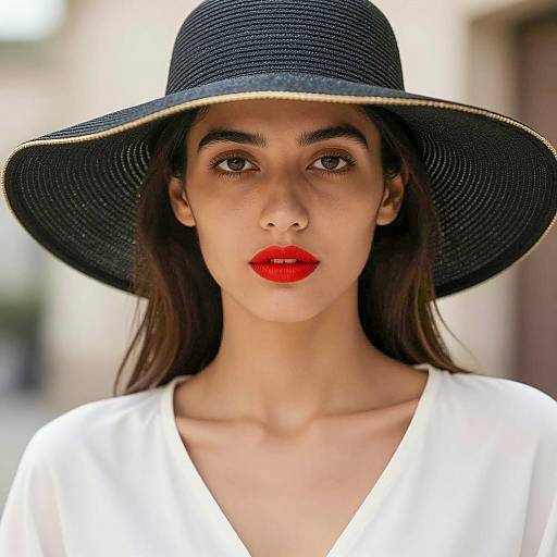 Elegant Woman in a Stylish Sunhat