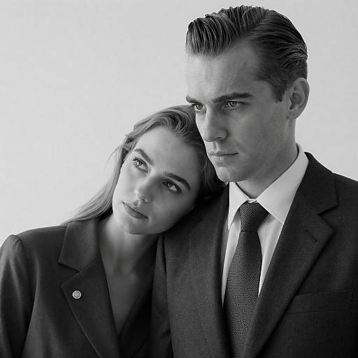 Intimate Black-and-White Portrait of Couple