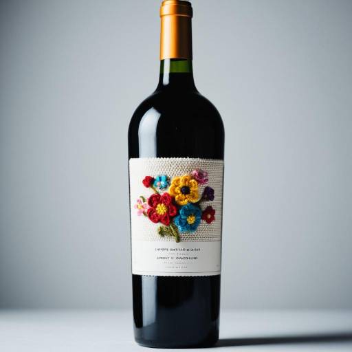 Wine Bottle with Crocheted Floral Label