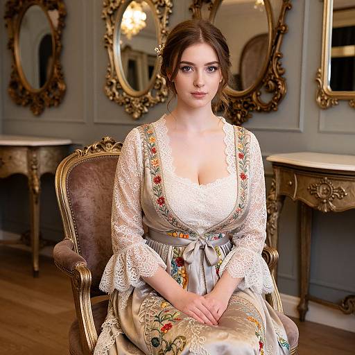 Elegant Woman in Vintage Paris Boutique