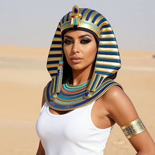 Egyptian-Inspired Woman in Desert Light