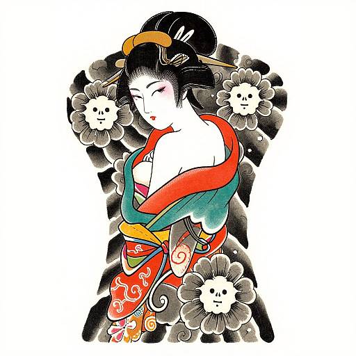 Dry-On-Dry Japanese Anime Tattoo