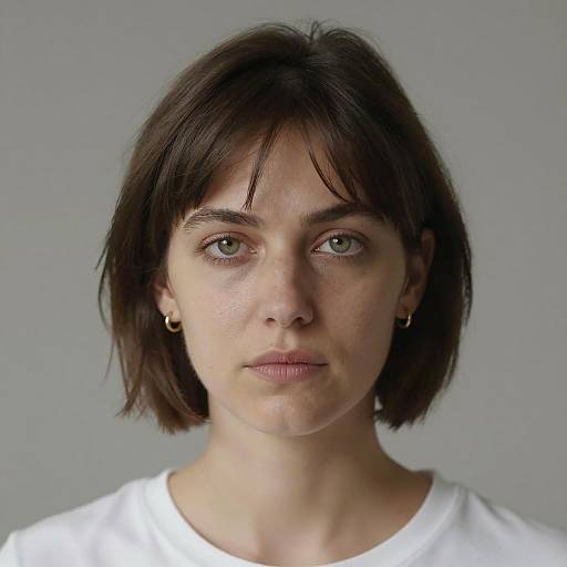 Portrait of Woman with Short Brown Hair