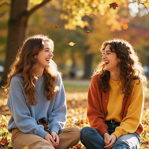 Joyful Bestie Moment in Autumn Park