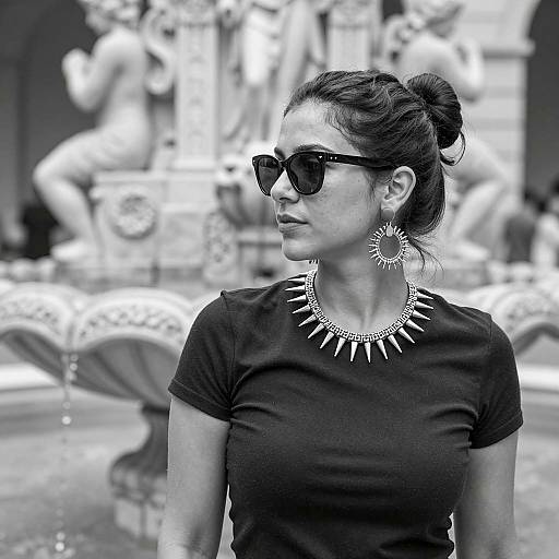 Elegant Woman in Black and White Portrait