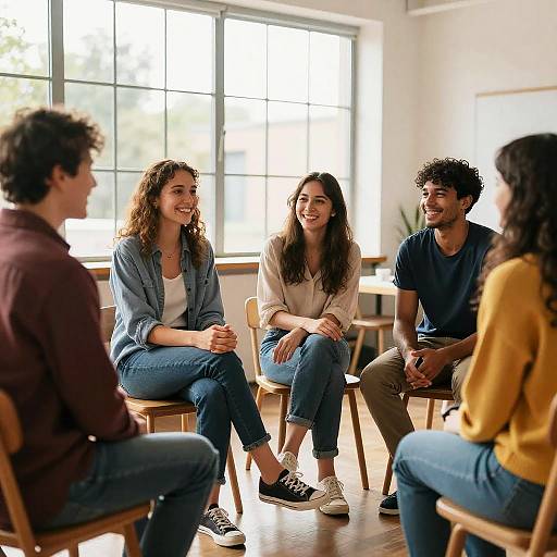 Casual Diverse Group in Sunlit Space