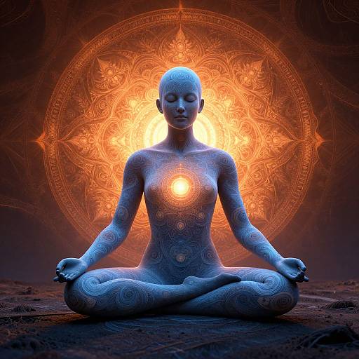 Fractal Meditation with Glowing Mandala