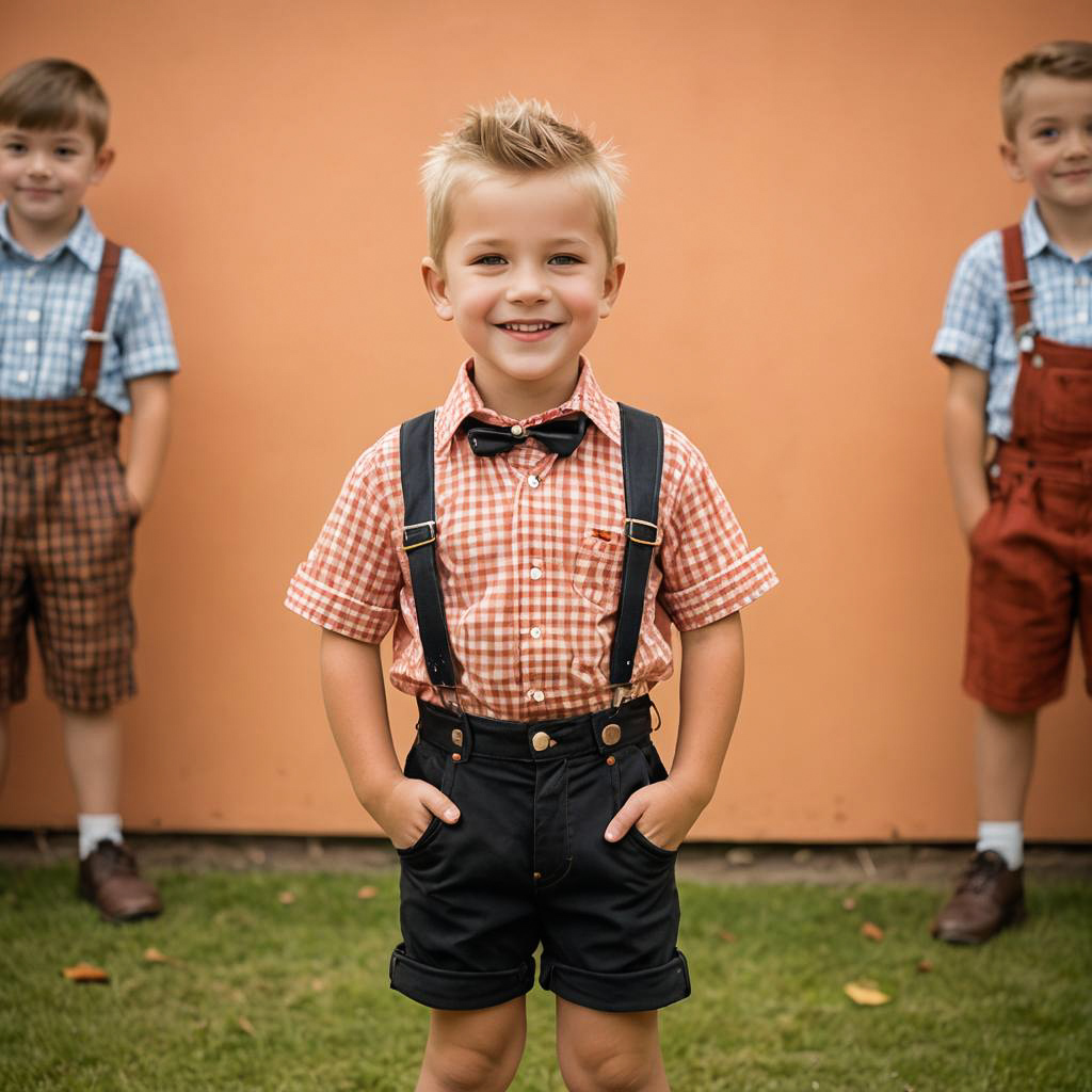 Cheerful Boy in Traditional Oktoberfest Attire