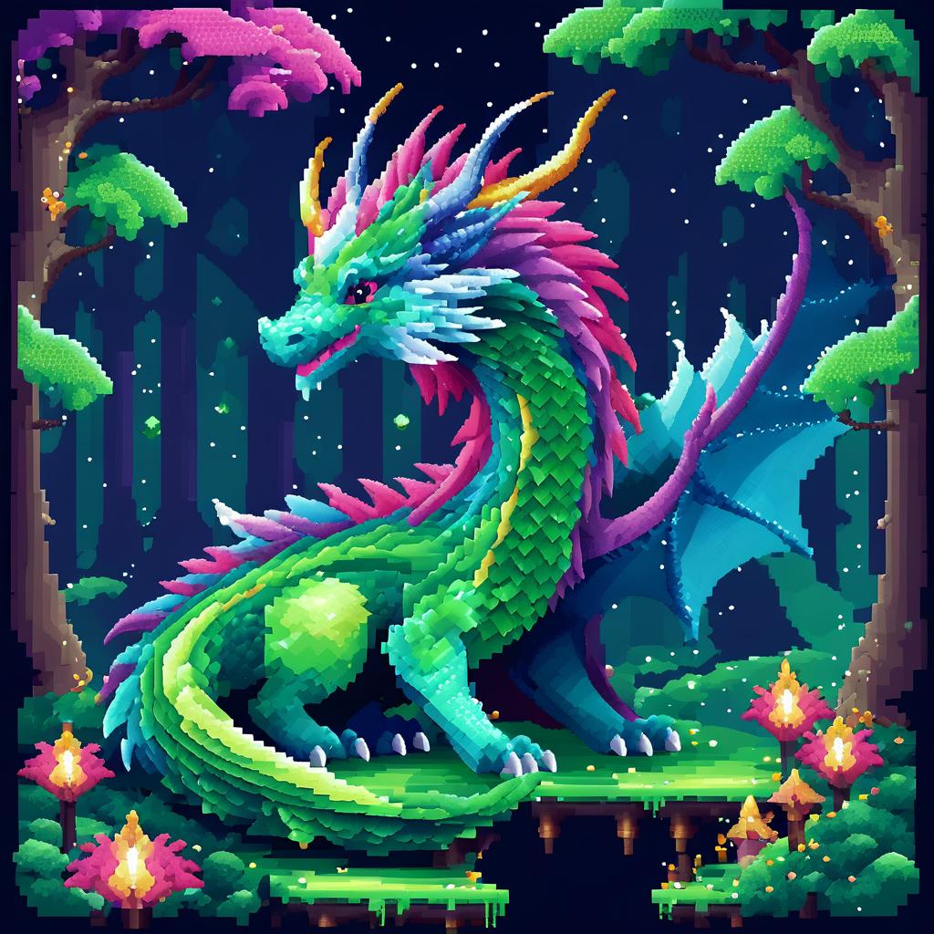 Fantasy Dragon Fairy in Enchanted Forest