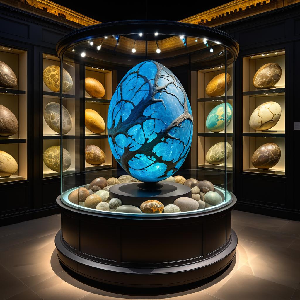 Dinosaur Egg Display in Museum Gallery