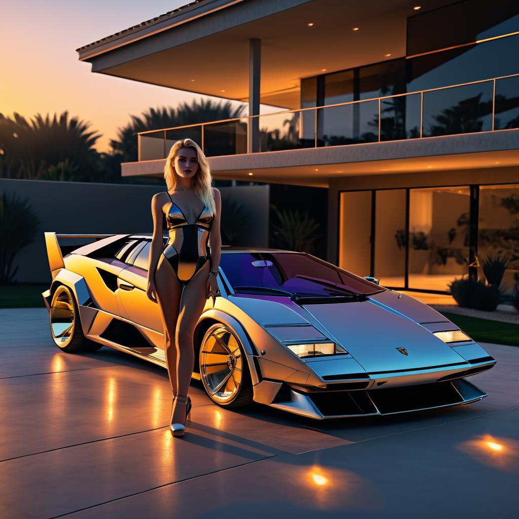 Stunning Blonde in Ultra HD with Lamborghini