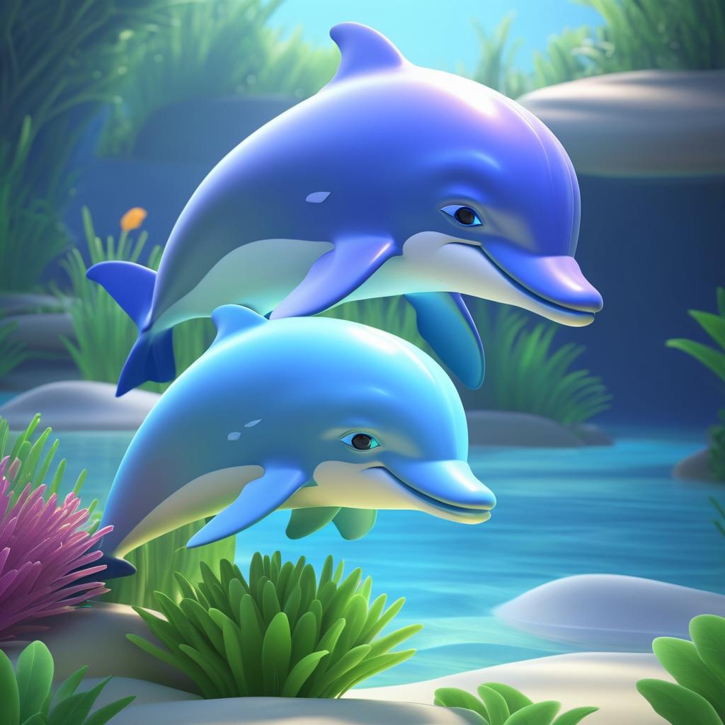 Heartwarming 3D Animation of Dolphin Bonding