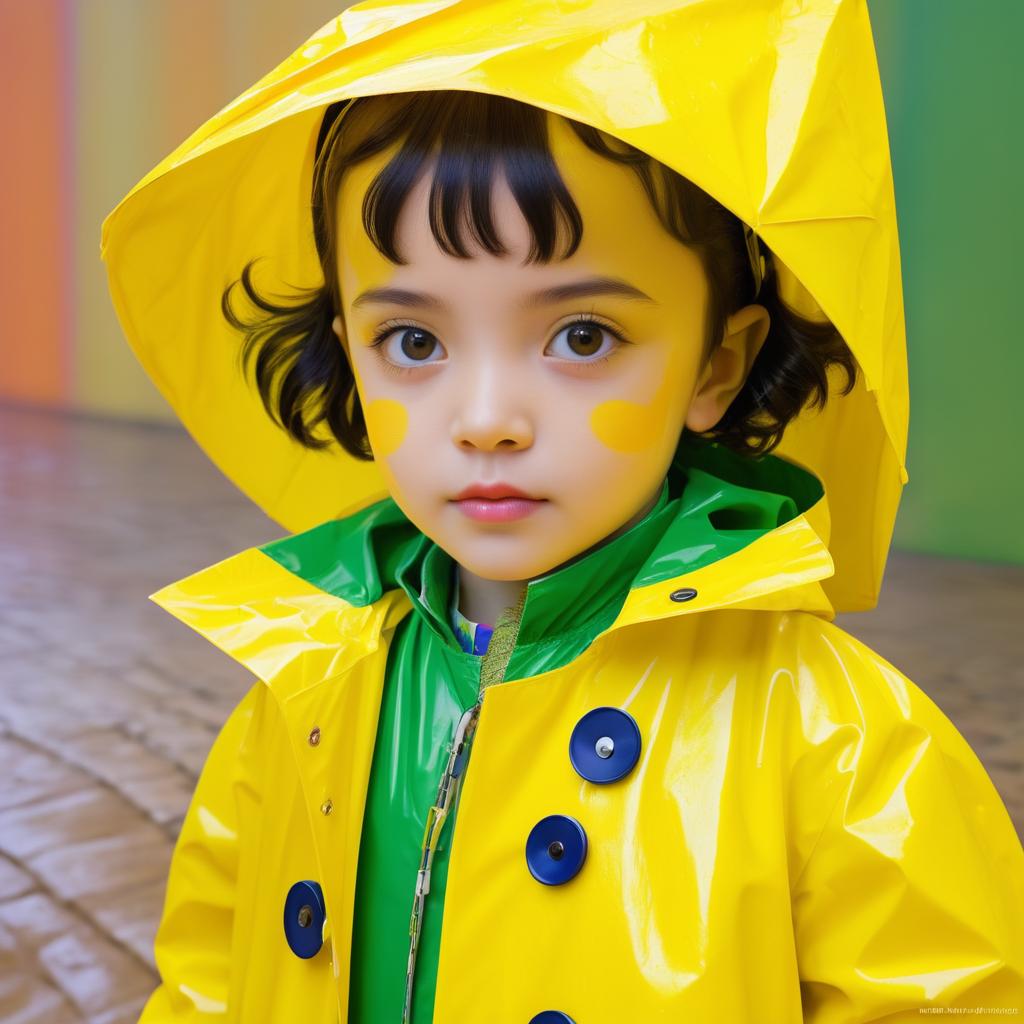 Vibrant Freckled Child in Raincoat