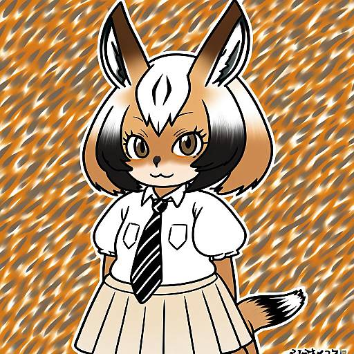 Illustration of Arabian oryx (kemono friends), kemono friends in the style of Mamuru