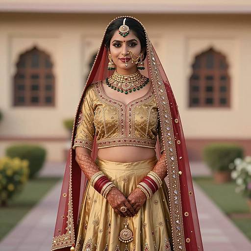 Indian Bride in Traditional Punjabi Bridal Suit