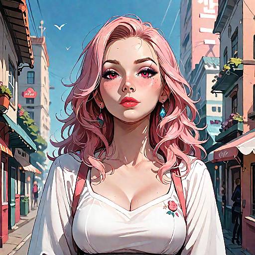 Elegant Woman Strolling City Streets