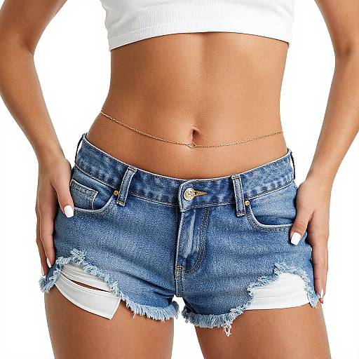 Toned Midsection with Gold Belly Chain