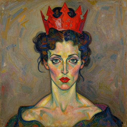 Surreal Woman with Red Crown