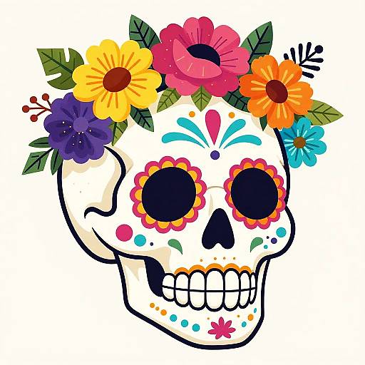 Artistic Calavera Skull for Dia de los Muertos