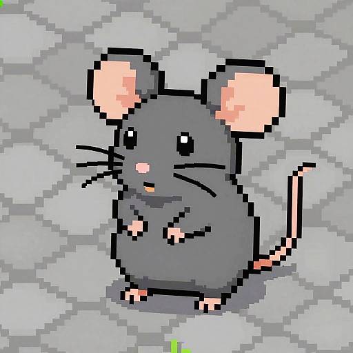 Cute 8-Bit Rat Pixel Art