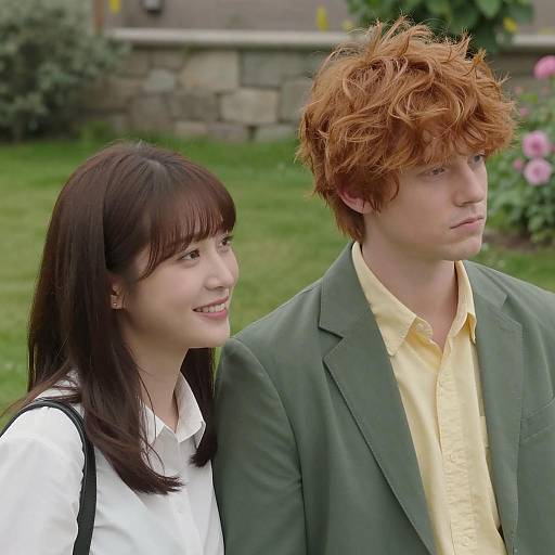 Young Couple in Garden Setting